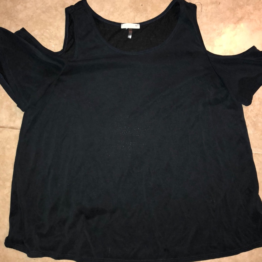 Cold Shoulder Dark Grey Top